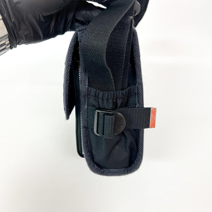 Celine Logo Trekking Messenger Bag Nylon, Black, Nylon, Crossbody Bag
