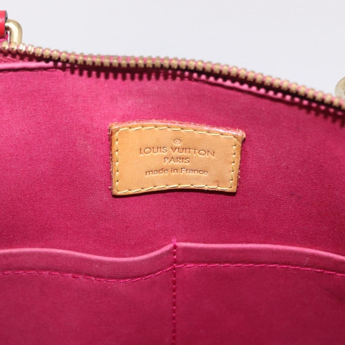 Louis Vuitton Alma Monogram Vernis, Pink, Patent Leather, Handbag