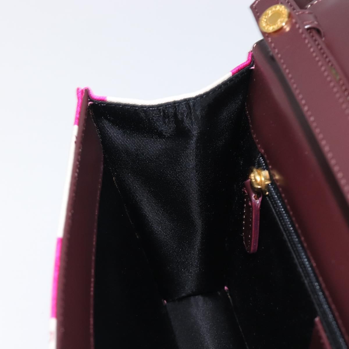 Bvlgari Clutch Canvas and Leather, Pink, Canvas, Clutch