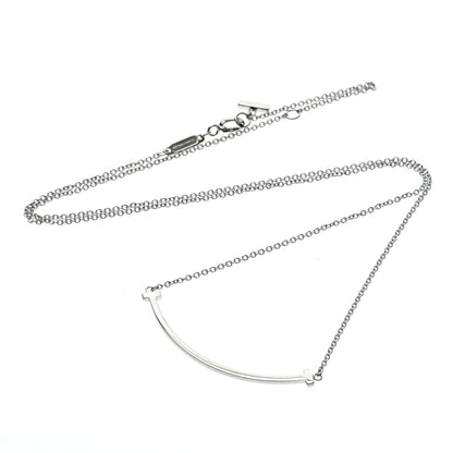 Tiffany & Co. T Smile Pendant 18K White Gold, Silver, White Gold, Necklace