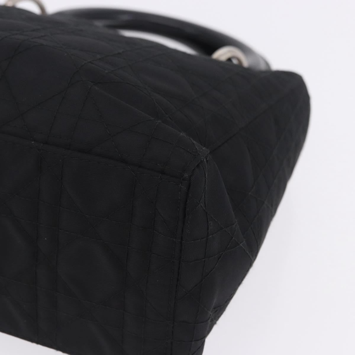 Christian Dior Vintage Lady Dior Cannage Quilt Nylon, Black, Nylon, Handbag