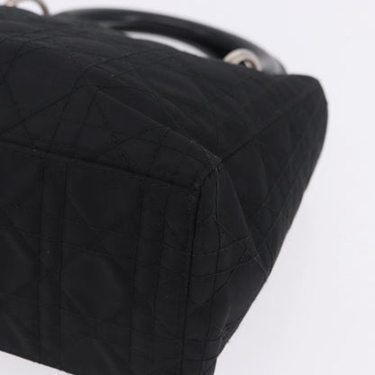 Christian Dior Vintage Lady Dior Cannage Quilt Nylon, Black, Nylon, Handbag