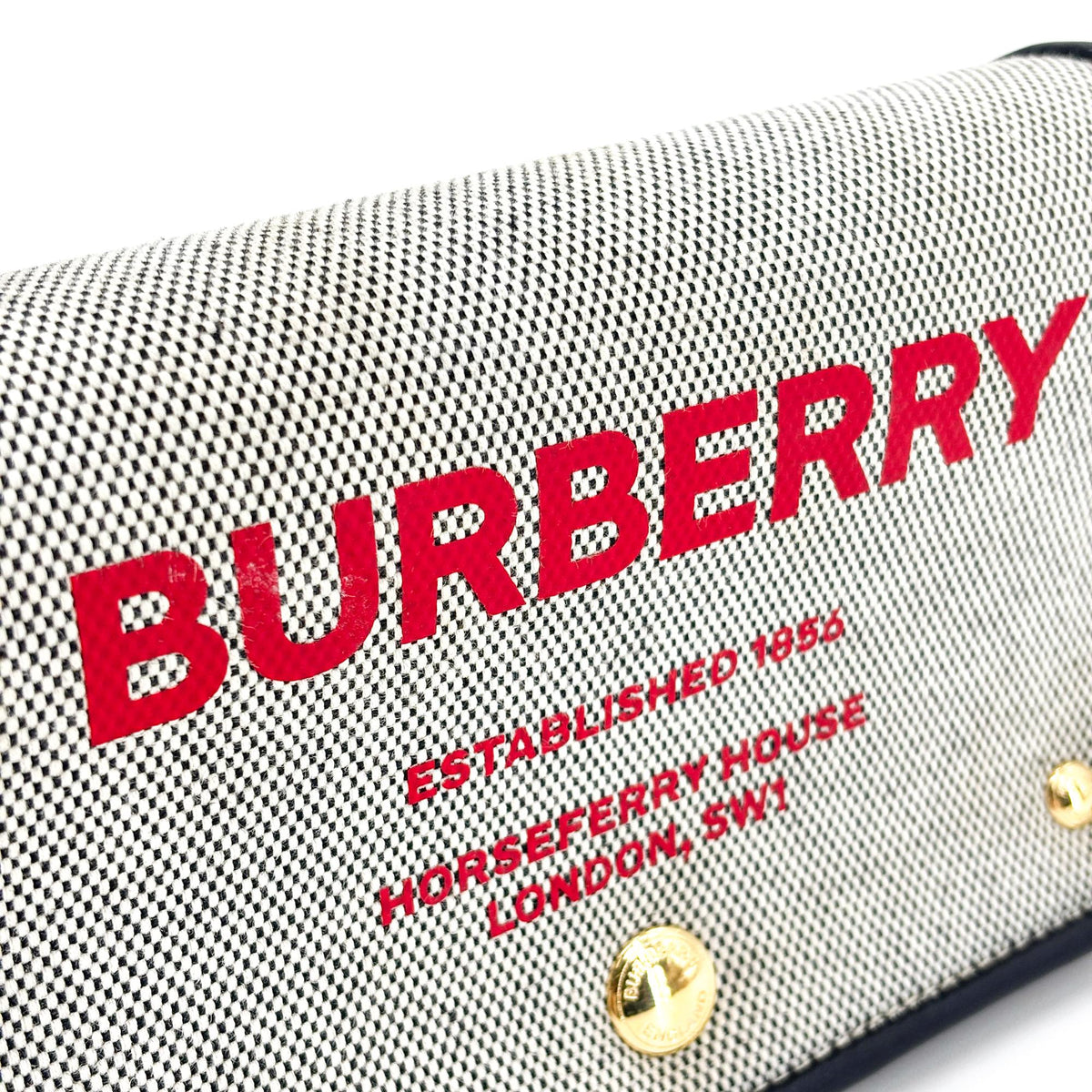 Burberry Note Canvas with Leather, Black, Canvas, Crossbody Bag