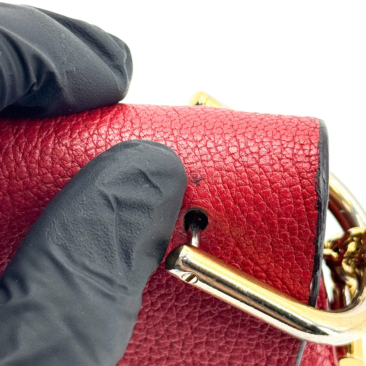 Chloe Drew Leather, Red, Leather, Crossbody Bag