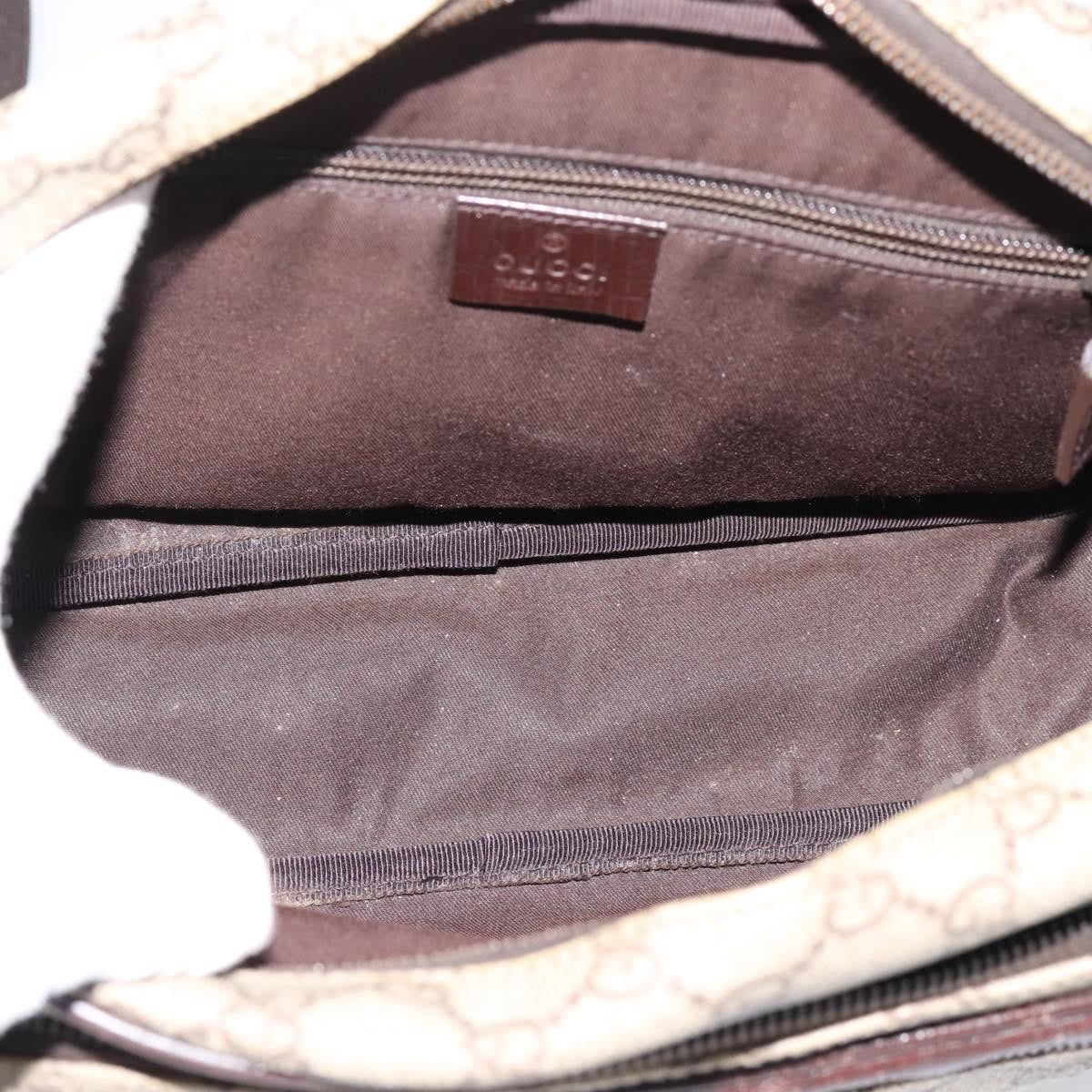 Gucci Front Zip Pocket Messenger GG Coated Canvas, Beige, Canvas, Shoulder Bag