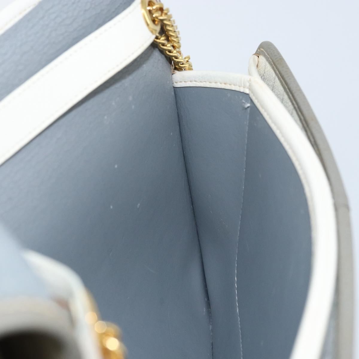 Christian Dior Vintage Honeycomb Zip Coated Canvas, White, Canvas, Clutch