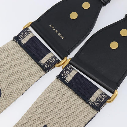 Christian Dior Shoulder Strap Embellished Canvas, Navy, Canvas, Straps
