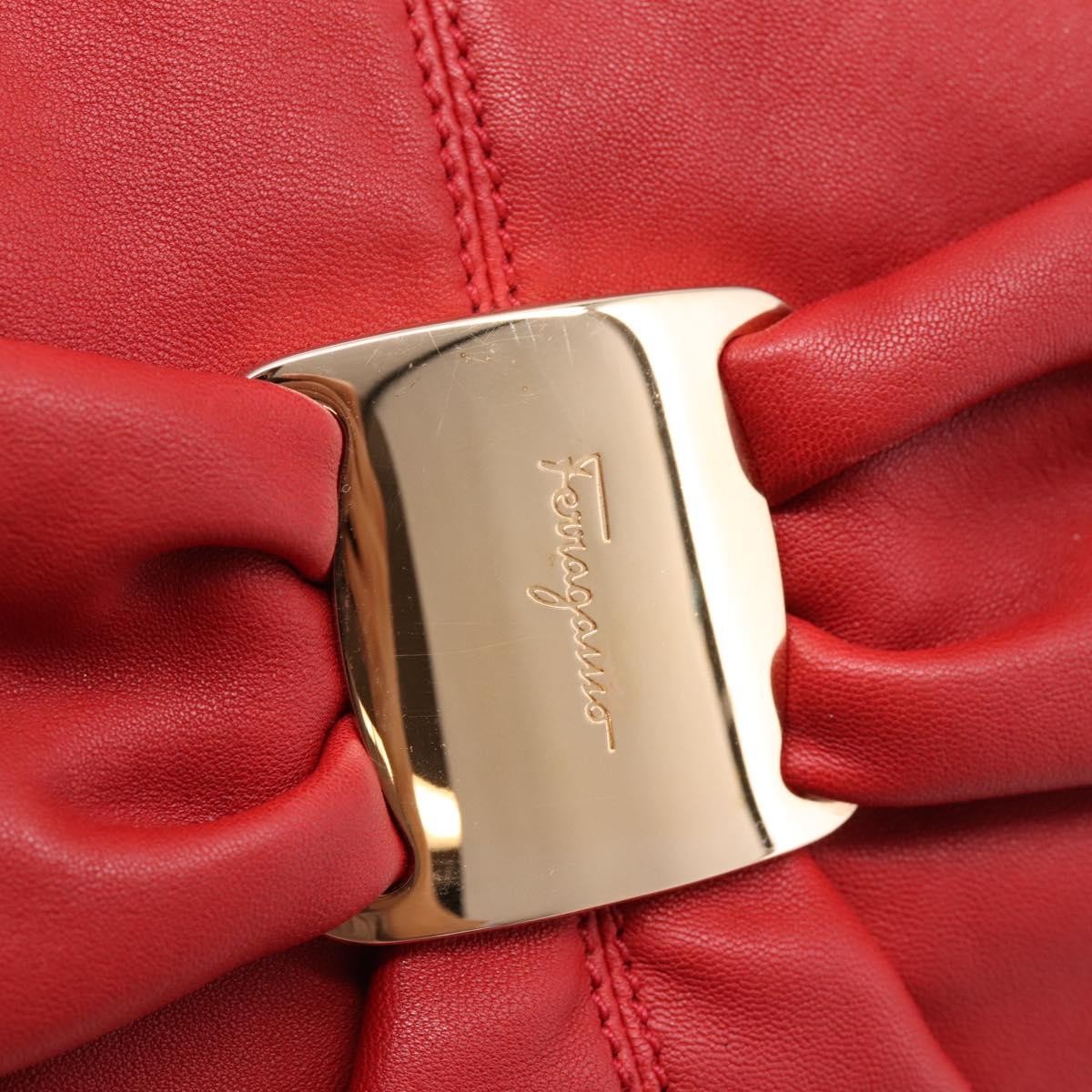 Salvatore Ferragamo Miss Vara Giusy Hobo Leather, Red, Leather, Shoulder Bag