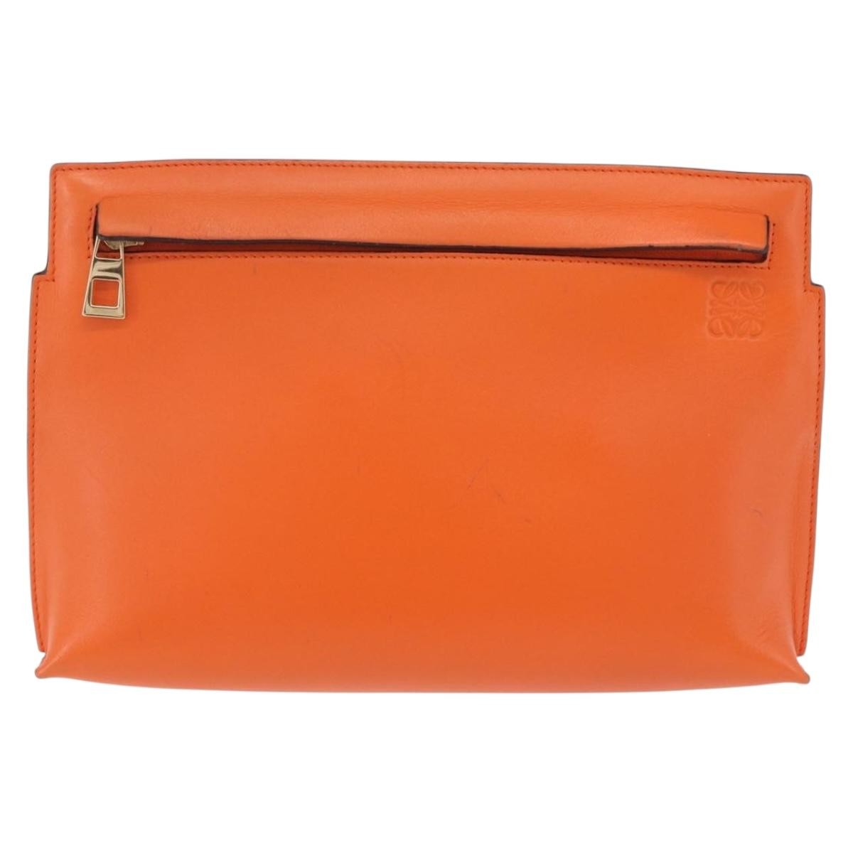 Loewe T Messenger Leather, Orange, Leather, Crossbody Bag