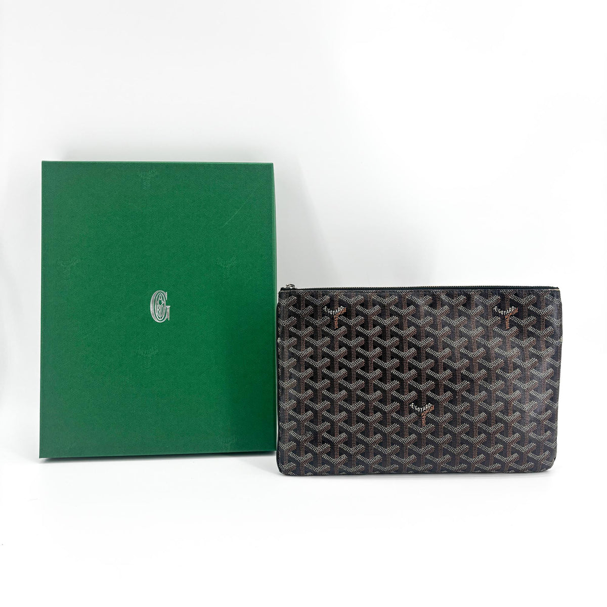 Goyard Senat Zip Coated Canvas, Black, Canvas, Clutch