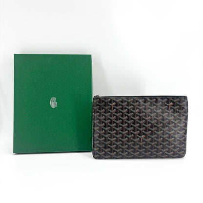 Goyard Senat Zip Coated Canvas, Black, Canvas, Clutch