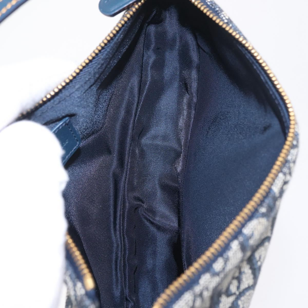 Christian Dior Vintage Saddle Bag Canvas, Navy, Canvas, Clutch