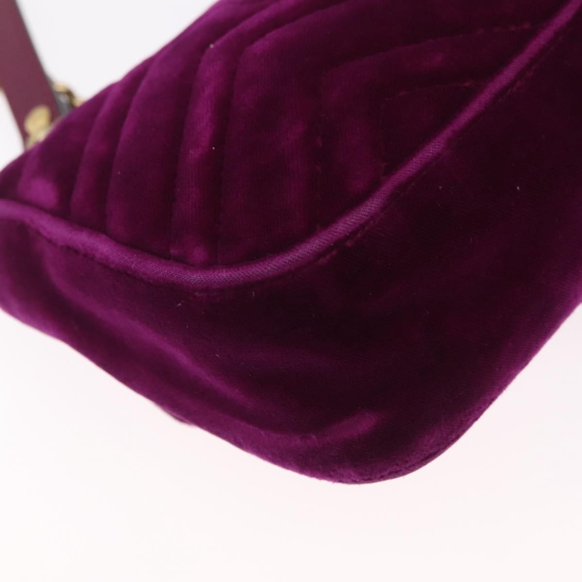 Gucci GG Marmont Matelassé Velvet, Purple, Velvet, Shoulder Bag
