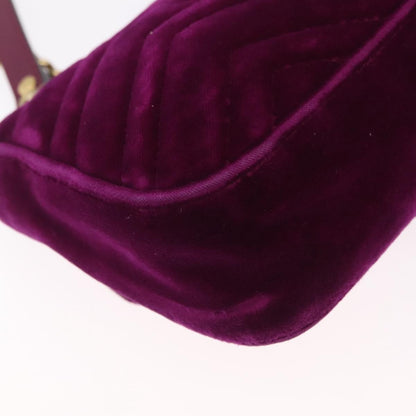 Gucci GG Marmont Matelassé Velvet, Purple, Velvet, Shoulder Bag