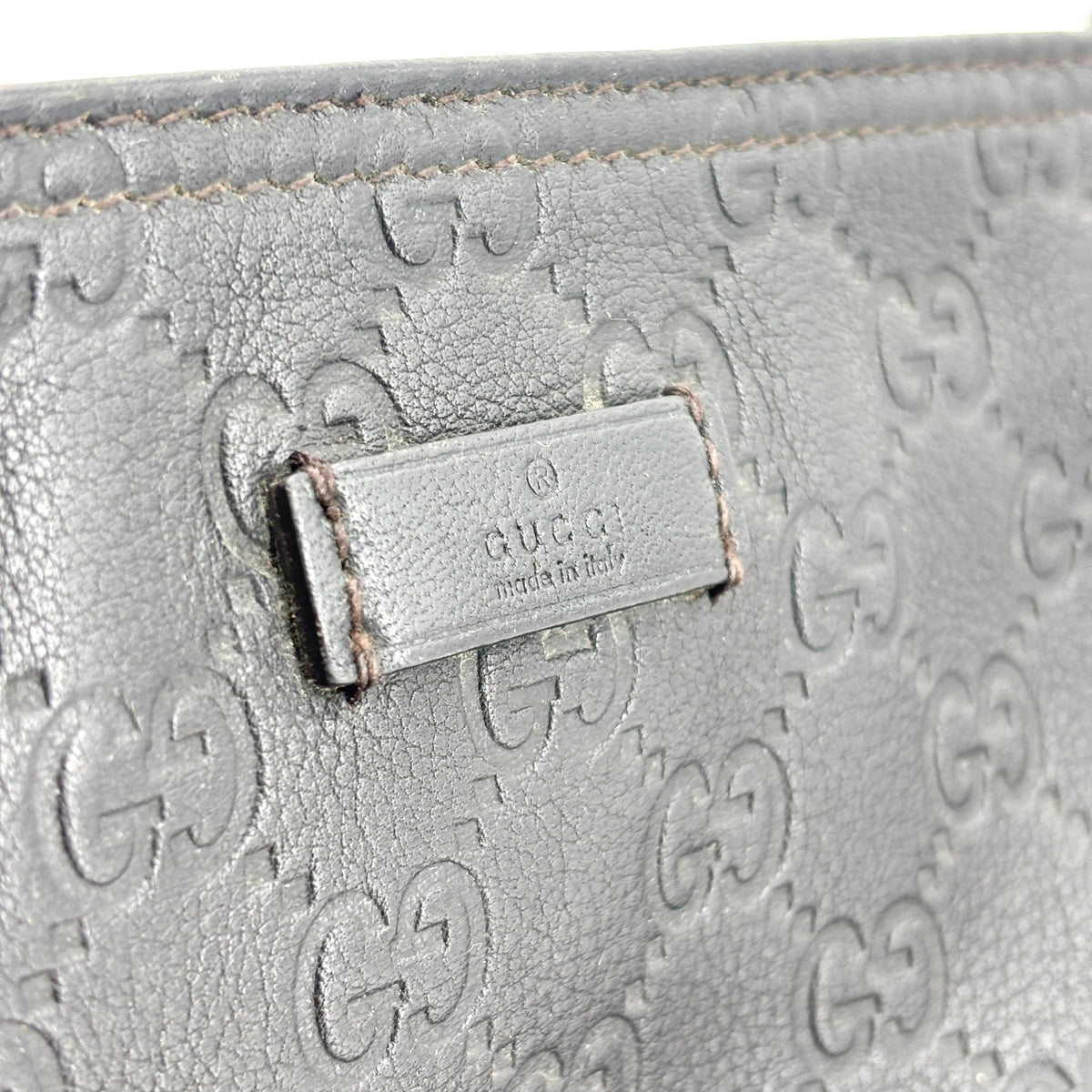 Gucci Crossbody Guccissima Leather, Black, Calfskin, Crossbody Bag
