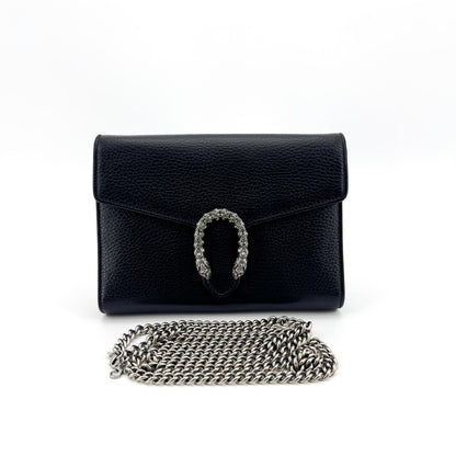 Gucci Dionysus Leather, Black, Leather, Handbag