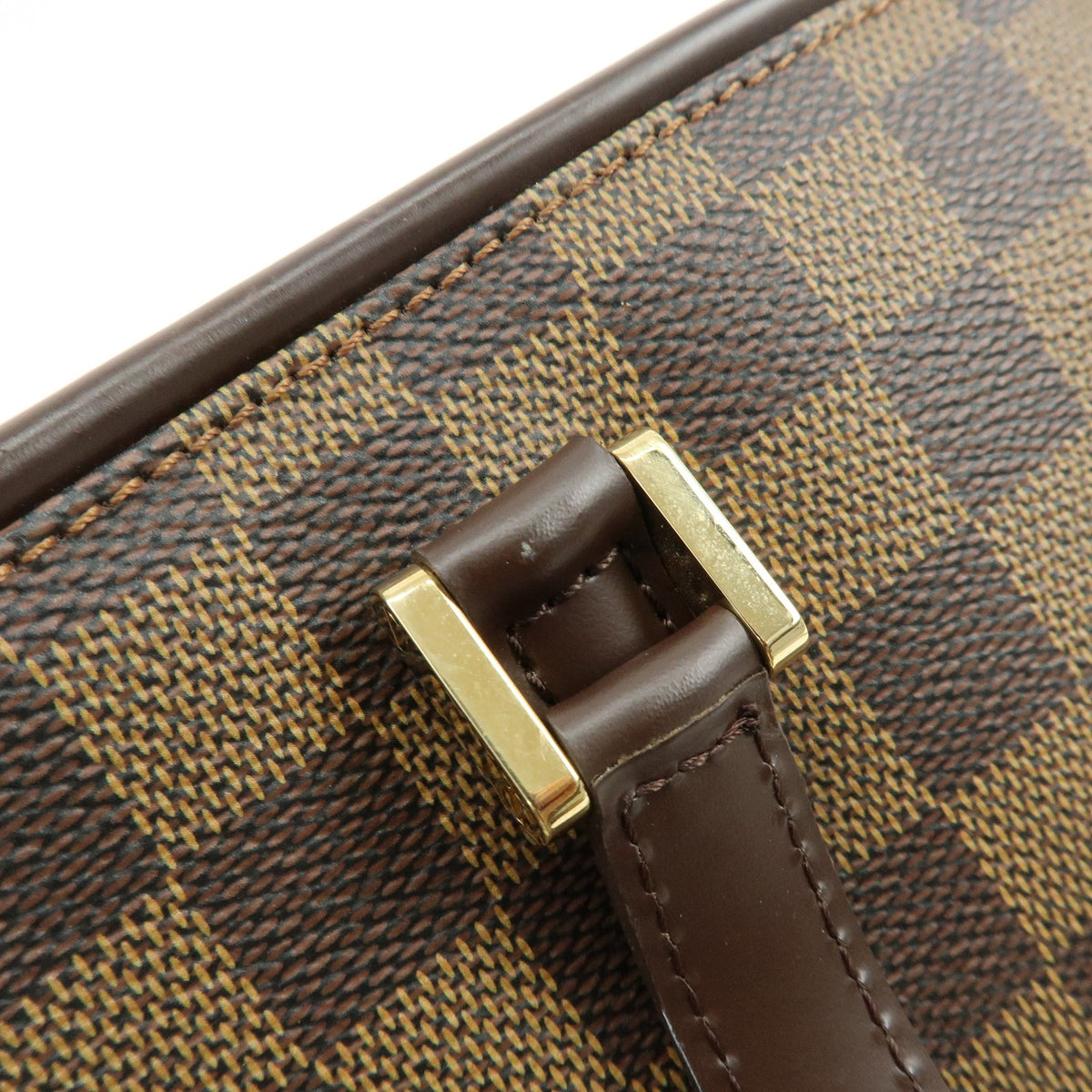 Louis Vuitton Manosque Damier, Brown, Canvas, Handbag