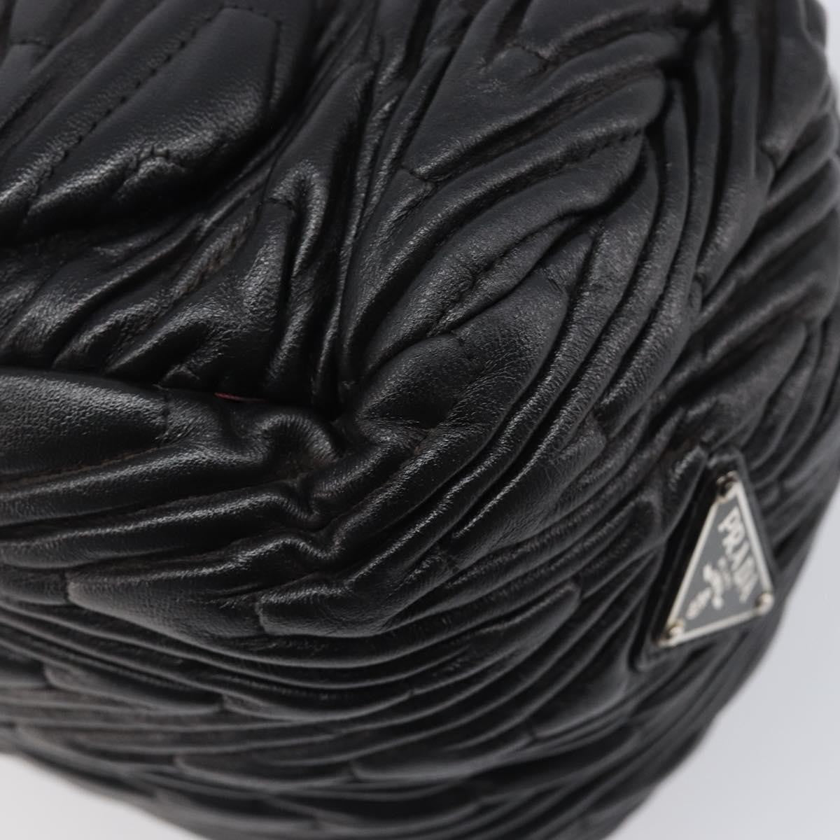 Prada Flap Chevron Nappa, Black, Leather, Shoulder Bag