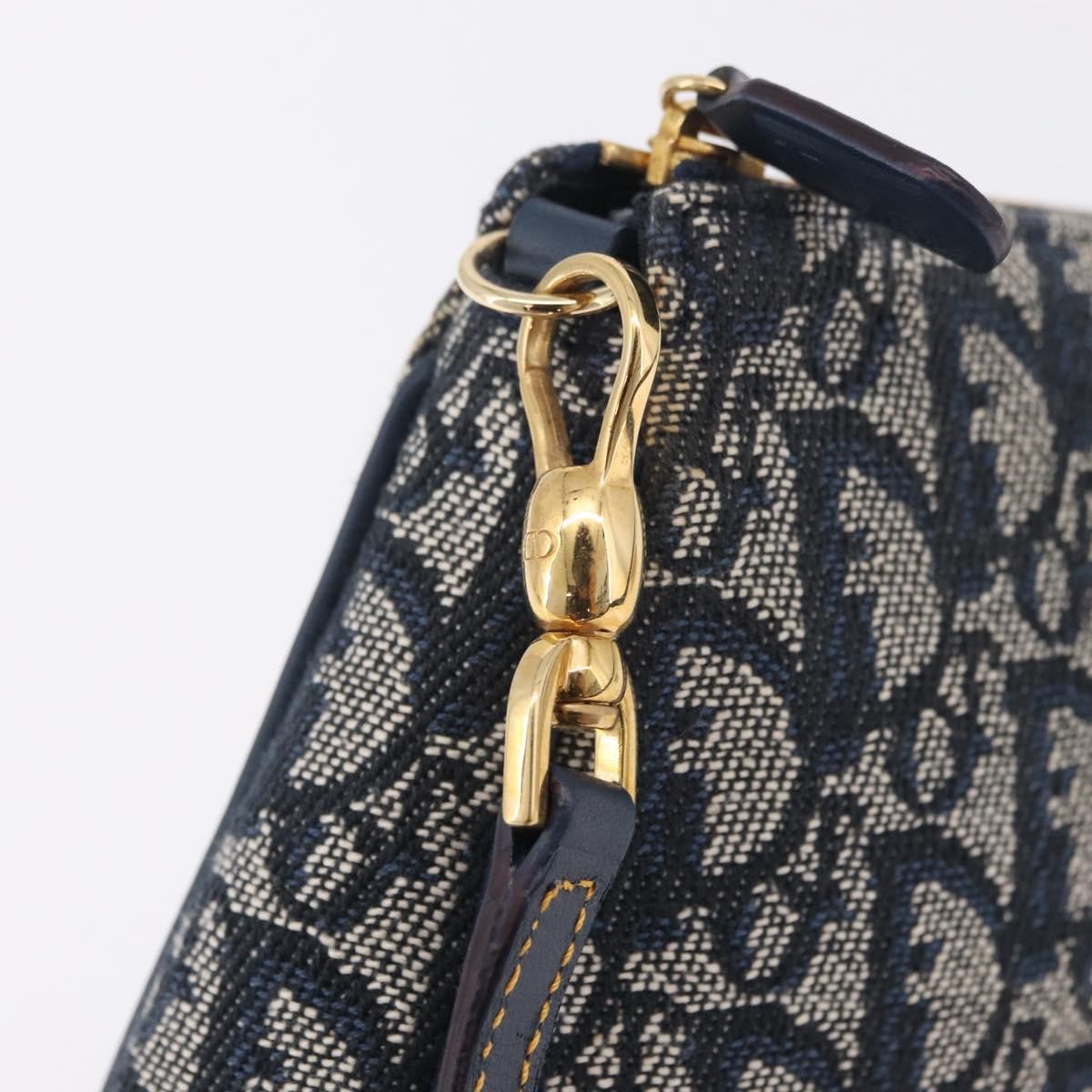 Christian Dior Vintage Saddle Bag Canvas, Navy, Canvas, Clutch