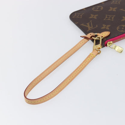 Louis Vuitton Neverfull Pochette Monogram Canvas, Brown, Canvas, Clutch