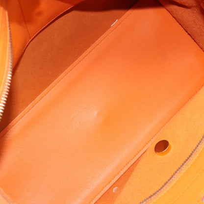 Saint Laurent Classic Y Cabas Leather, Orange, Leather, Tote Bag