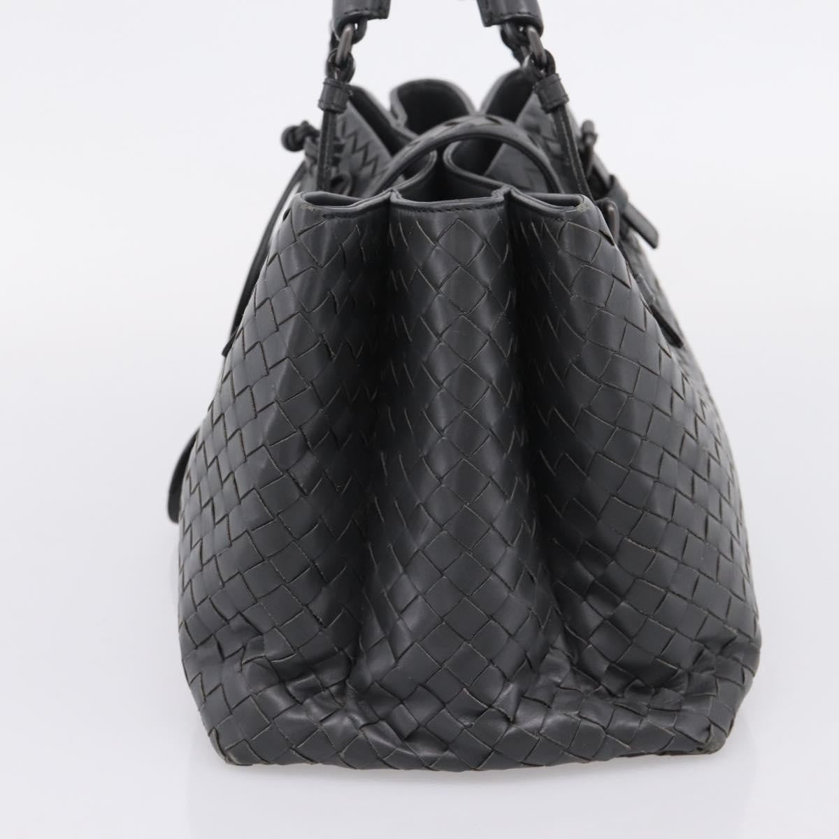 Bottega Veneta Roma Intrecciato Nappa, Gray, Leather, Handbag