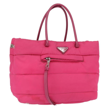 Prada Bomber Tessuto, Pink, Nylon, Tote Bag