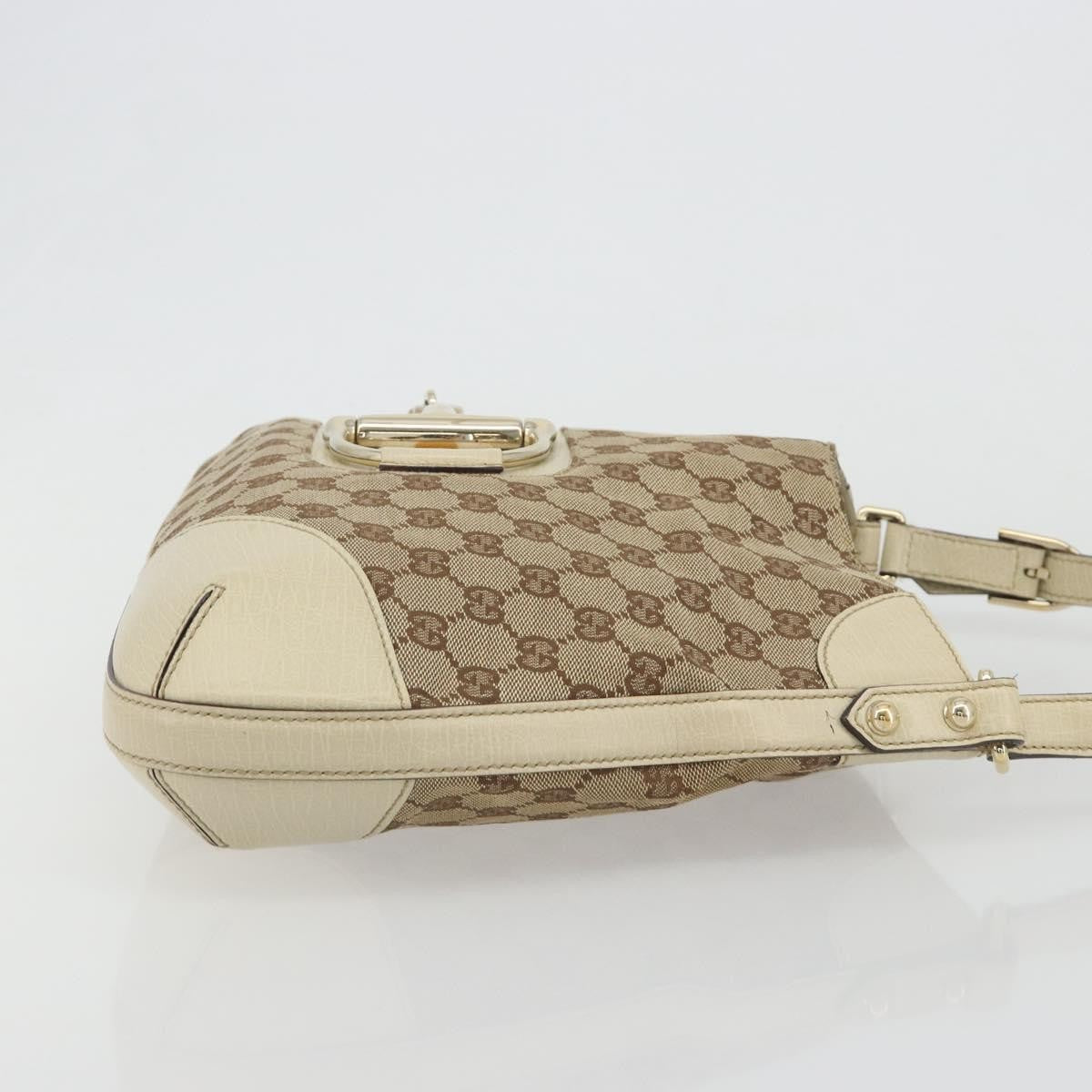 Gucci Hasler Hobo GG Canvas, Beige, Canvas, Shoulder Bag