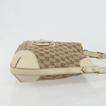 Gucci Hasler Hobo GG Canvas, Beige, Canvas, Shoulder Bag