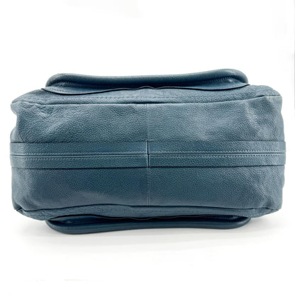 Chloe Paraty Quilted Leather, Blue, Leather, Handbag