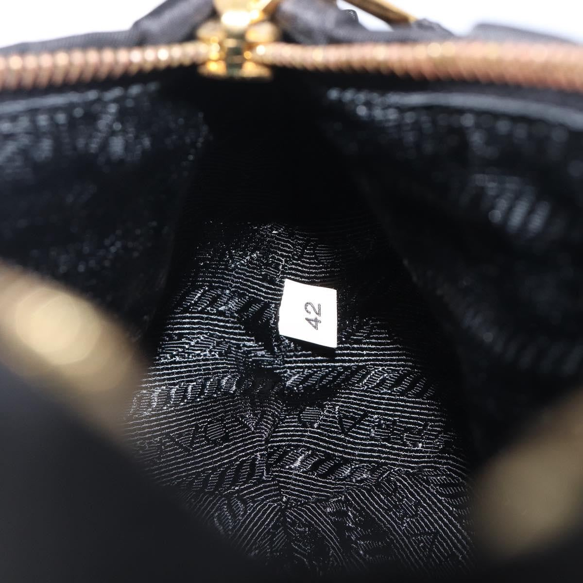 Prada Bow Wristlet Tessuto, Black, Nylon, Clutch