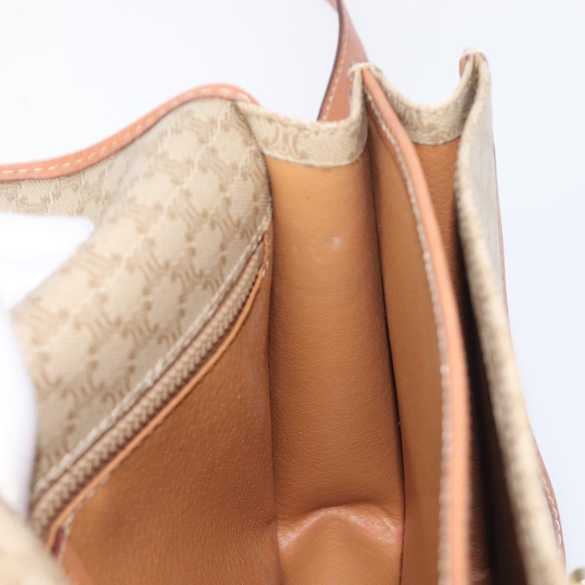 Celine Macadam Shoulder Canvas, Beige, Canvas, Crossbody Bag