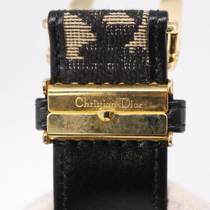 Christian Dior D Buckle Belt Canvas and Leather, Navy, Canvas, Belt