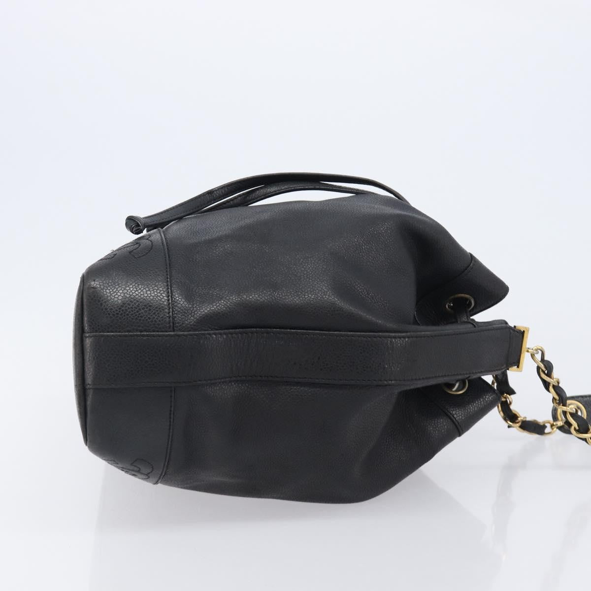 Chanel Vintage CC Drawstring Bucket Caviar, Black, Leather, Handbag