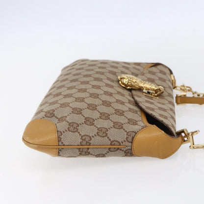Gucci Tiger Charm Shoulder Bag canvas, BEIGE, CANVAS, Shoulder bag