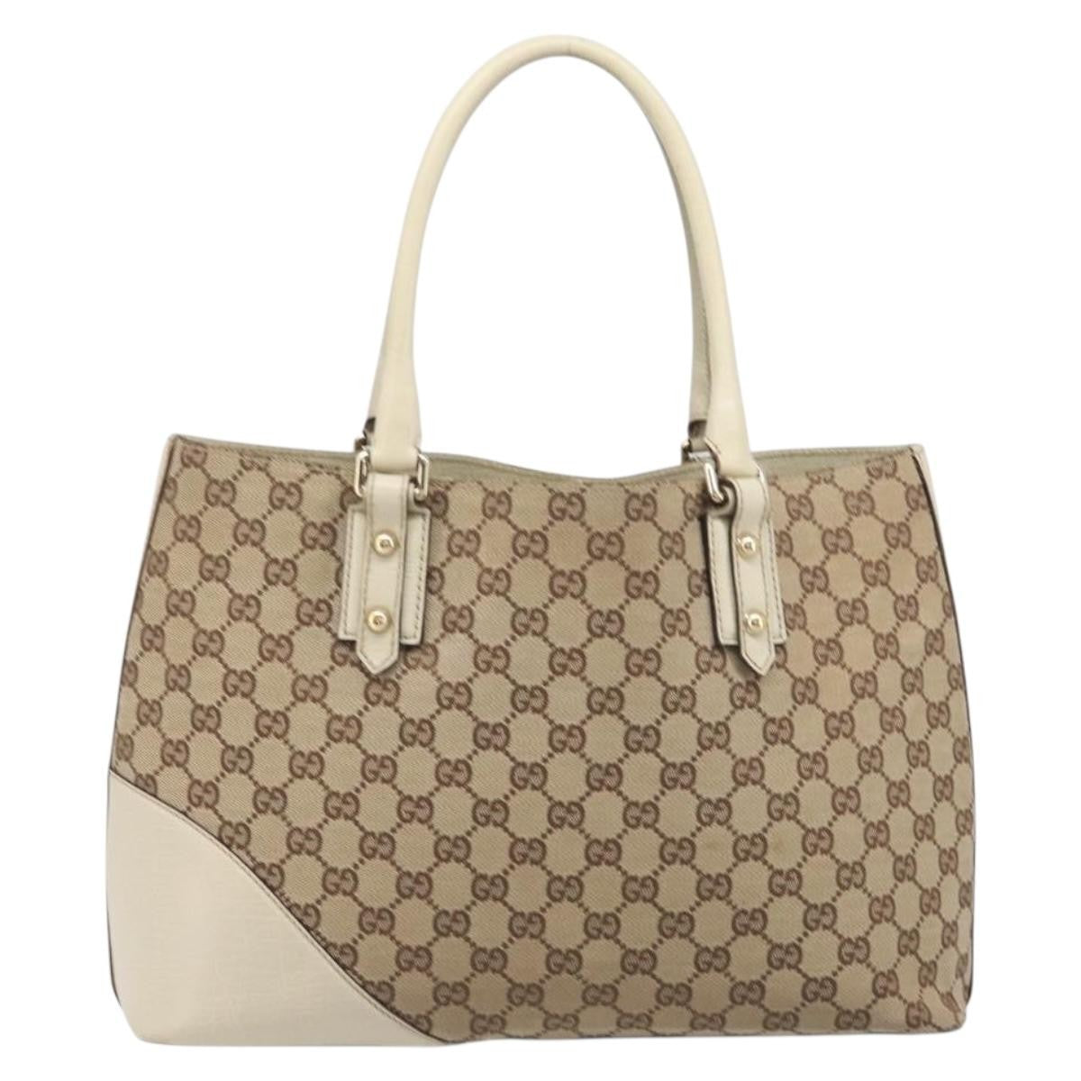 Gucci Horsebit Handle GG Canvas, Beige, Canvas, Tote Bag