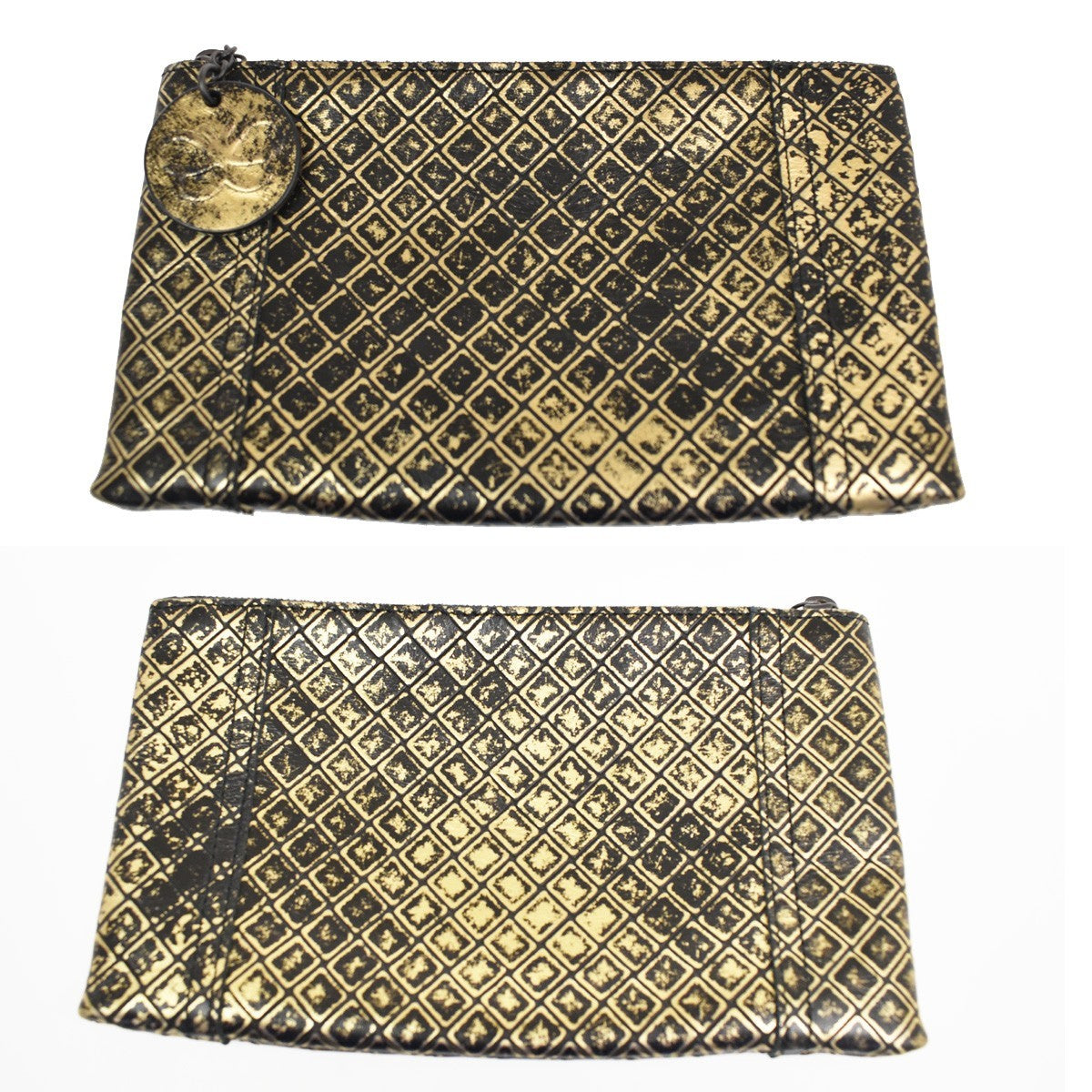 Bottega Veneta Messenger Butterfly Intrecciomirage Intarsio Leather, Gold, Leather, Handbag