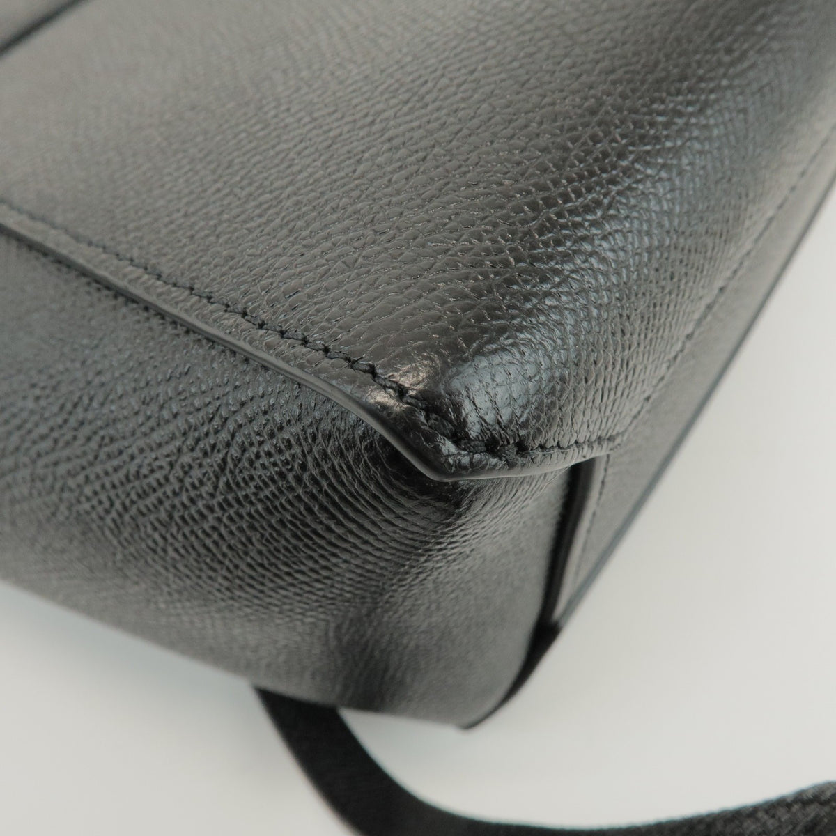 Celine Belt Textured Leather, Black, Leather, Handbag