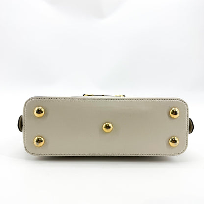 Gucci Horsebit 1955 Top Handle GG Canvas with Leather, White, Canvas, Handbag