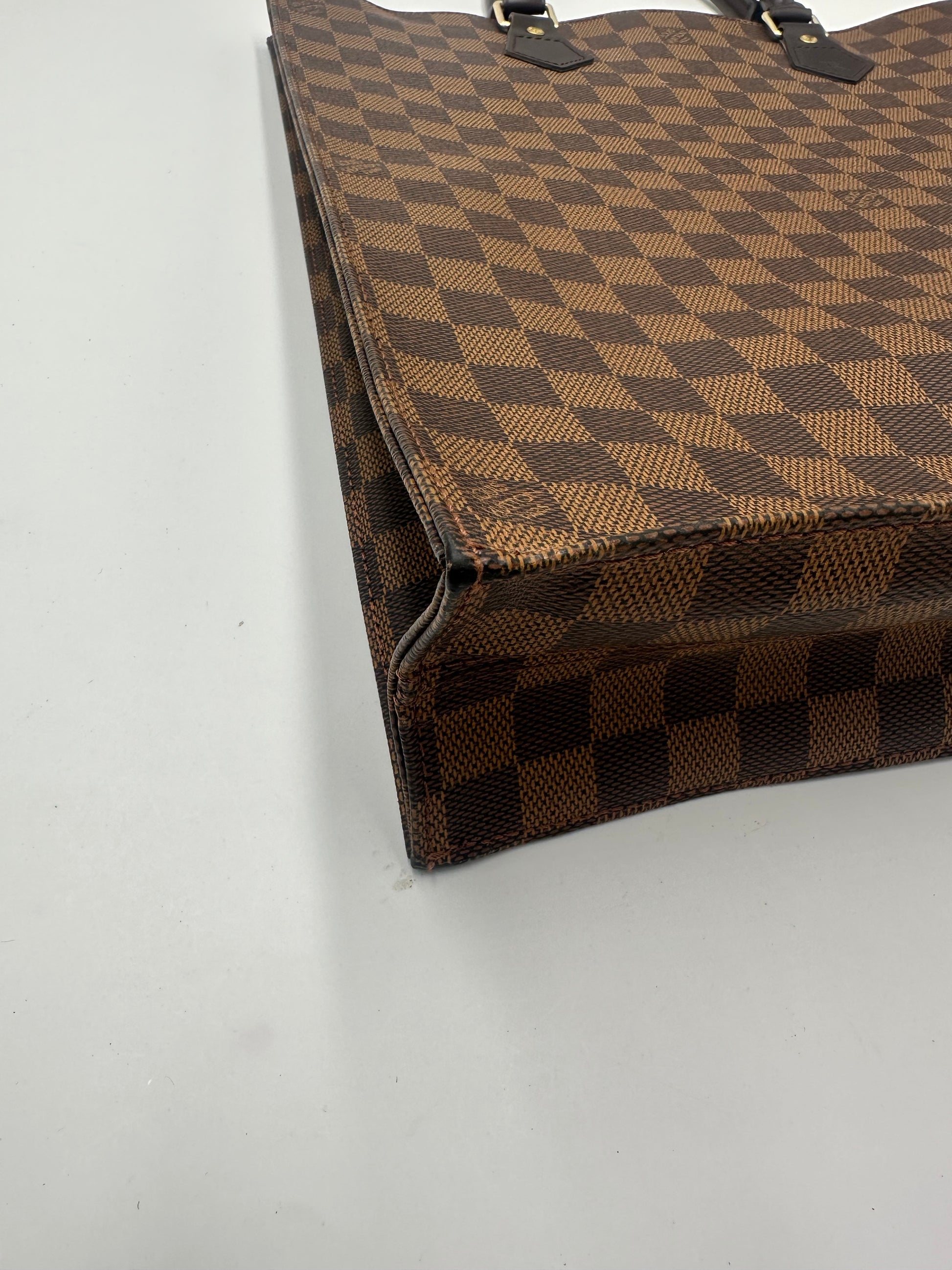Louis Vuitton Sac Plat Bag Damier, BROWN, CANVAS, Handbag