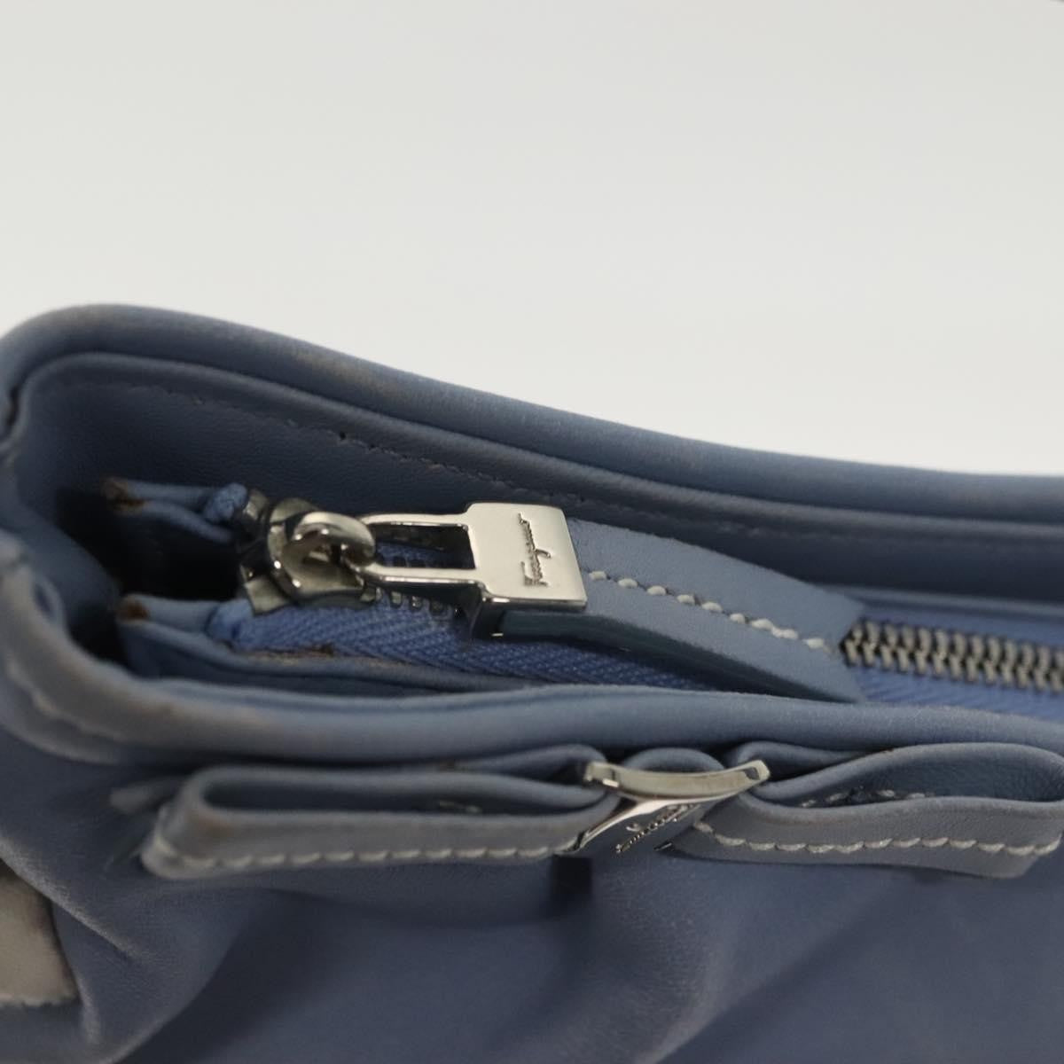 Salvatore Ferragamo Vala Leather, Blue, Leather, Shoulder Bag