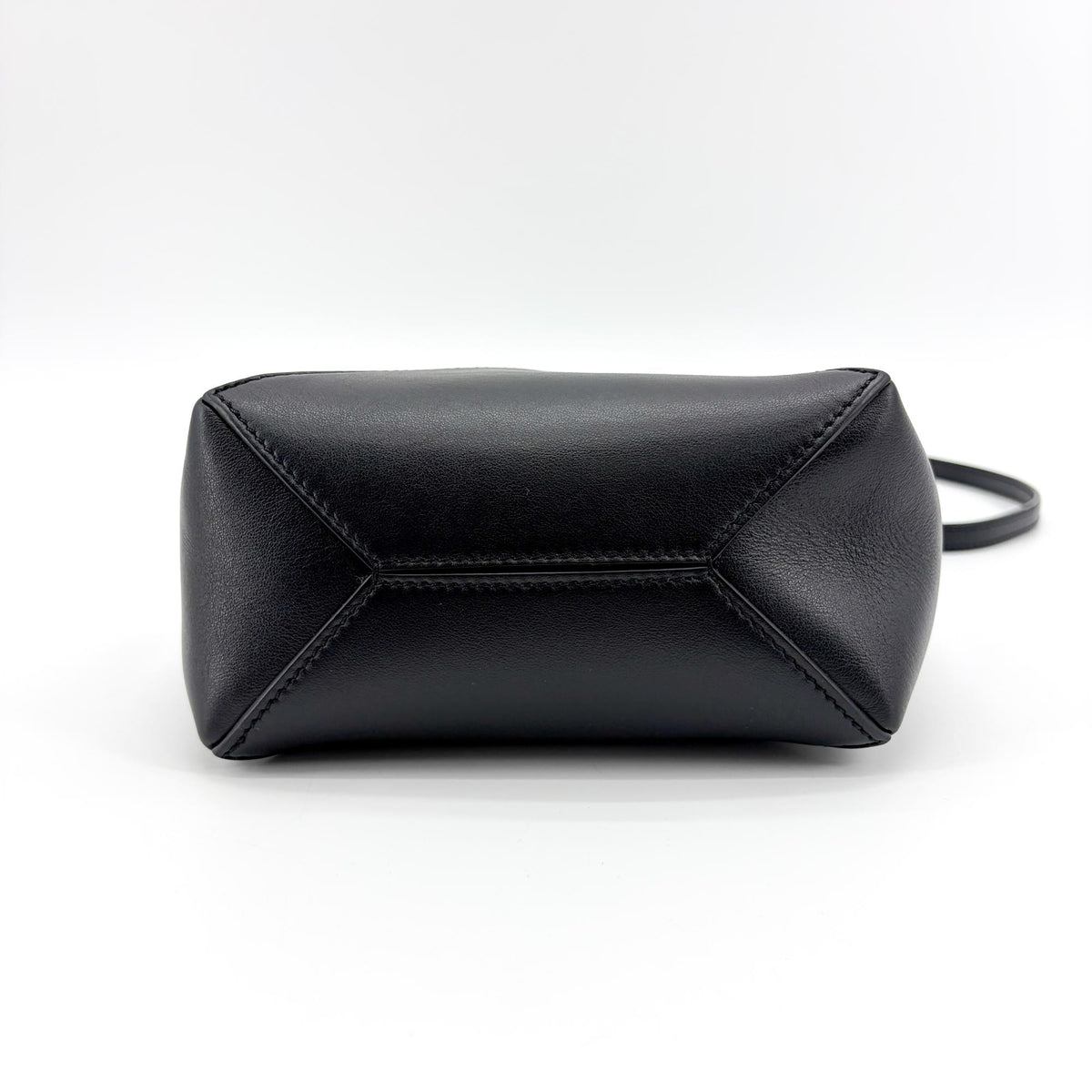 Loewe Puzzle Fold Leather, Black, Leather, Tote Bag