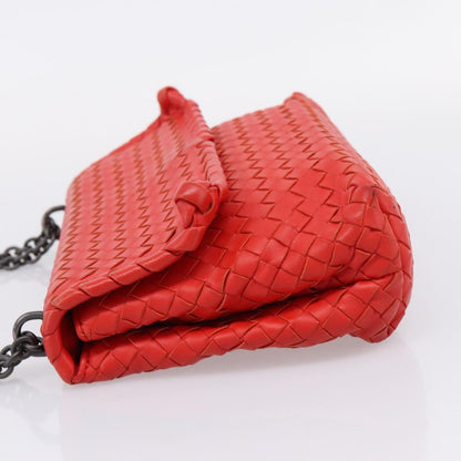 Bottega Veneta Olimpia Intrecciato Nappa, Red, Leather, Shoulder Bag