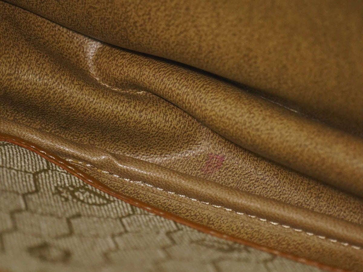 Christian Dior Vintage Honeycomb Canvas, Beige, Canvas, Shoulder Bag