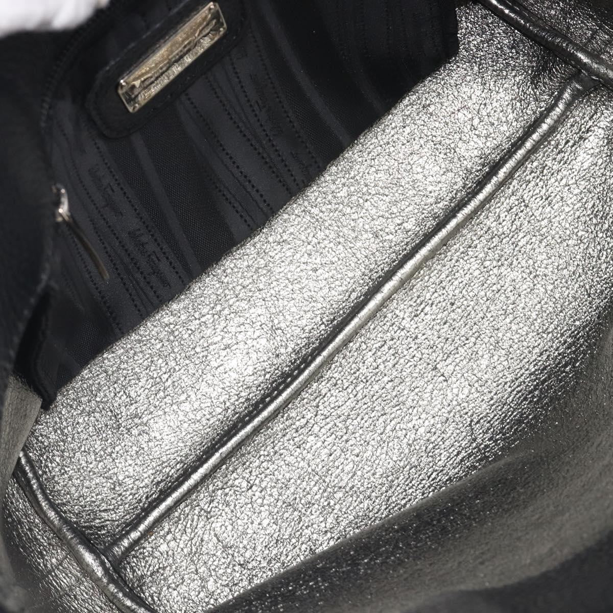 Salvatore Ferragamo Gancini Leather, Black, Leather, Handbag