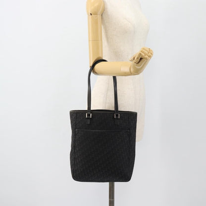 Christian Dior Vintage Open Pocket Diorissimo Canvas, Black, Canvas, Tote Bag