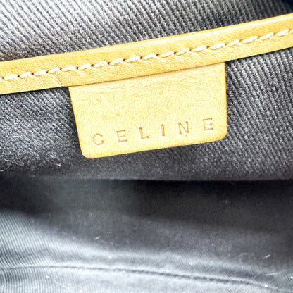 Celine Ava Triomphe Coated Canvas, Black, Canvas, Handbag