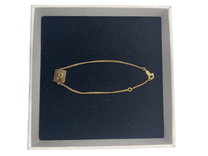 Celine Vintage Triomphe Logo Charms Bracelet Metal with Resin and Crystals, GOLD, PONY_STYLE_CALFSKIN, Bracelet