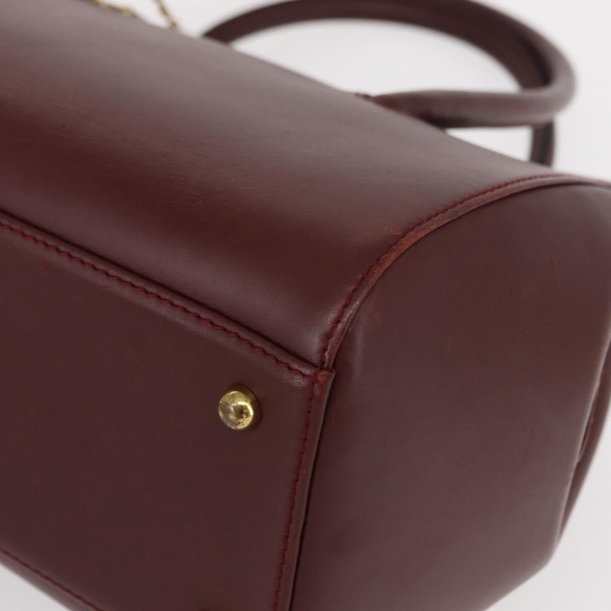 Cartier Must Line Leather, Burgundy, Leather, Handbag