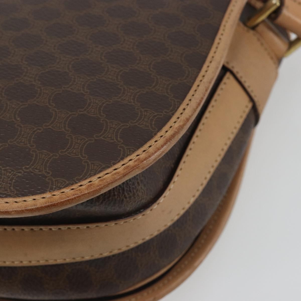 Celine Macadam Canvas, Brown, Canvas, Shoulder Bag